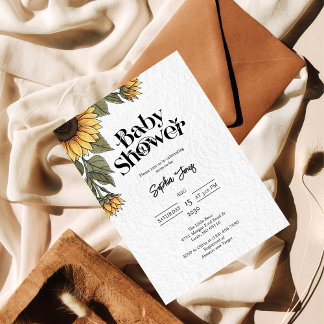 Inbjudan till Blommigten Rustic Baby Shower