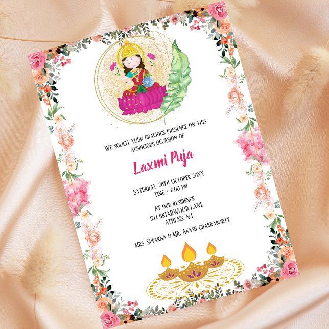 Inbjudan till Blommigten Shree Laxmi Puja (Skapare uppladdad)
