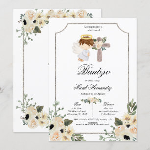 Inbjudan till Blommigten silver Kor Mi Bautizo