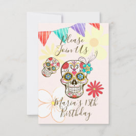 Inbjudan till Blommigten Sugar Skull Soft Peach Ro