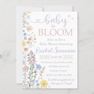 Inbjudan till blommigtens babyskor, Baby i bloom