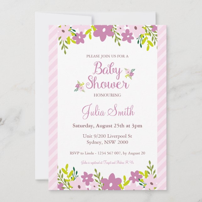 Inbjudan till blommigtens babyvisningsprogram (Framsida)