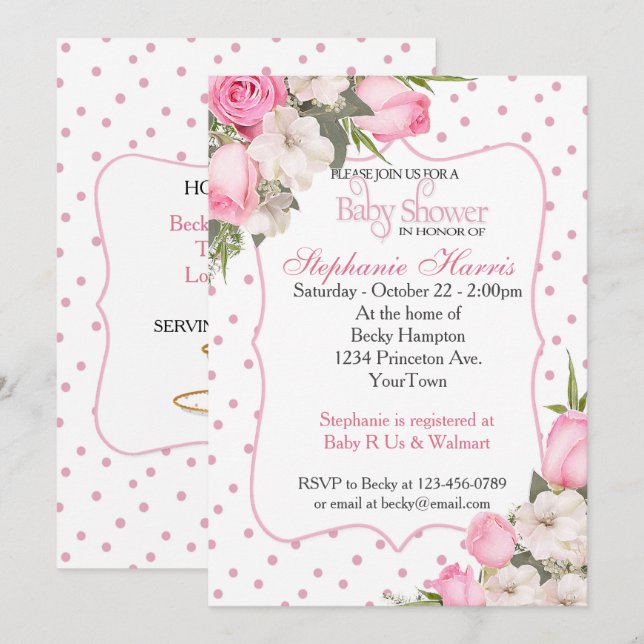 Inbjudan till blommigtens babyvisningsprogram med  (Fram/baksida)