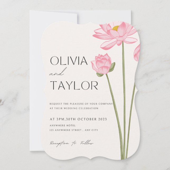 Inbjudan till blommigtens bröllop (Framsida)