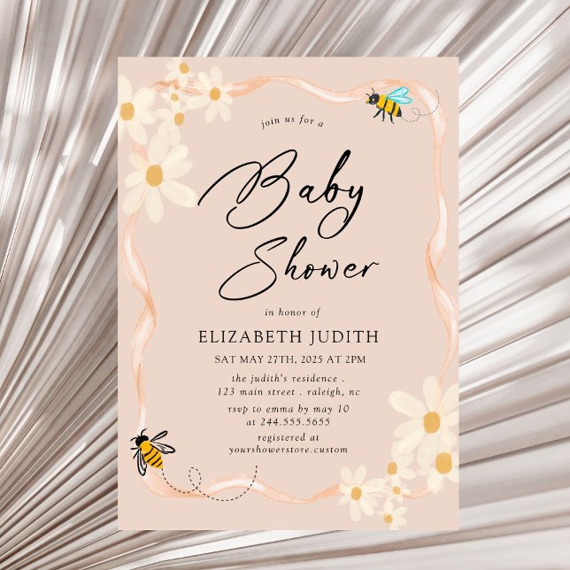 Inbjudan till blommigtens Daisy Bes Baby Shower (Skapare uppladdad)