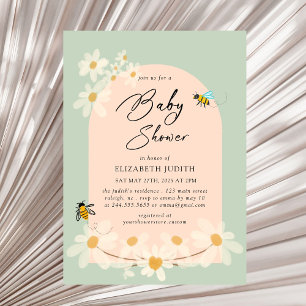 Inbjudan till blommigtens Daisy Bes Baby Shower
