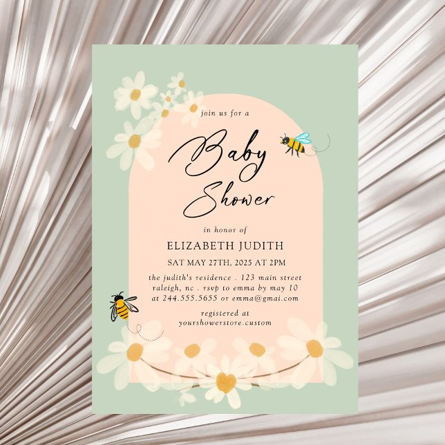 Inbjudan till blommigtens Daisy Bes Baby Shower (Skapare uppladdad)