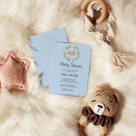 Inbjudan till blommigtens Hjort Boy Baby Shower