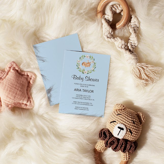 Inbjudan till blommigtens Hjort Boy Baby Shower (Skapare uppladdad)