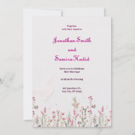 Inbjudan till blommigtens minimalistiska bröllop