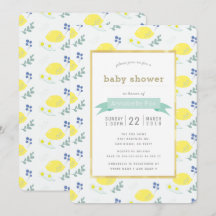 Inbjudan till Blommönstret Baby Shower för vitt le