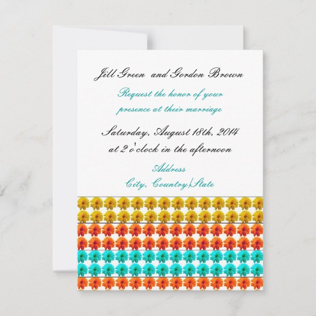 Inbjudan till blommönstrets bröllop (Framsida)