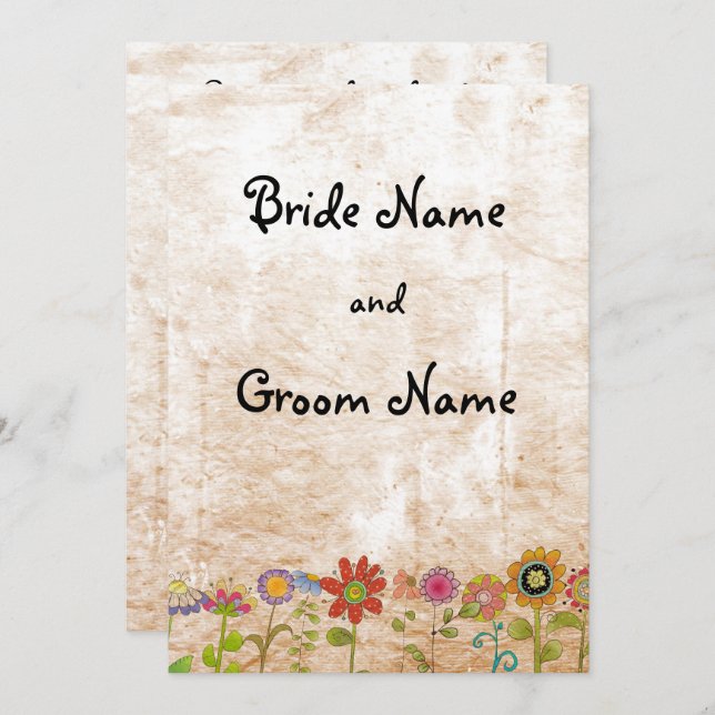 Inbjudan till blommor (Fram/baksida)