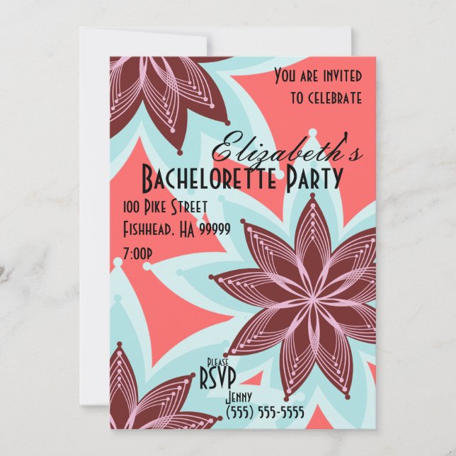 Inbjudan till blommor från Bachelorette-partiet (Framsida)