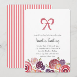 Inbjudan till blommor och babyskor