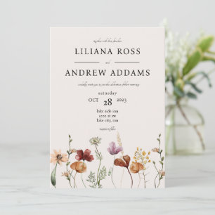Inbjudan till blomsterblomstervallokalen Fall Wild