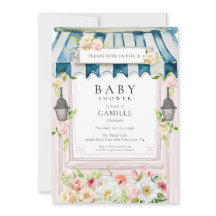 Inbjudan till blomsterträdgård Girl Baby Shower