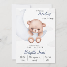 Inbjudan till Blue and White Baby Shower