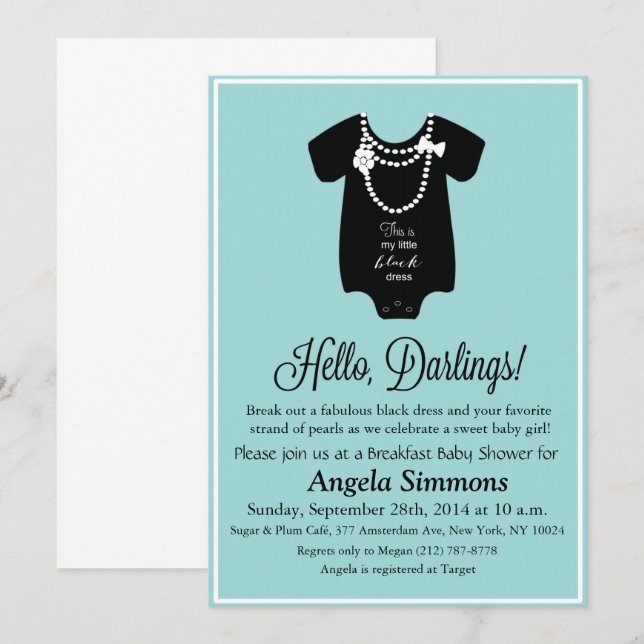 Inbjudan till Blue Baby Shower 5 x7 (Fram/baksida)