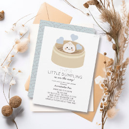 Inbjudan till Blue Baby Shower Little Dumpling Blu