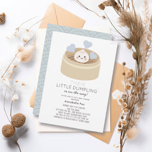 Inbjudan till Blue Baby Shower Little Dumpling Blu