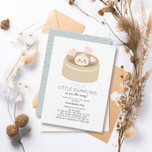 Inbjudan till Blue Baby Shower Little Dumpling Blu