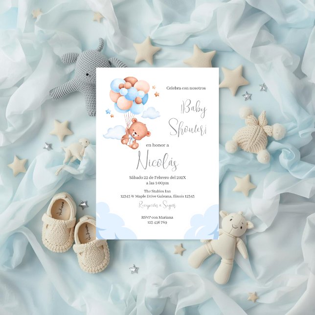 Inbjudan till Blue Bear Spain Baby Shower Boy (Skapare uppladdad)