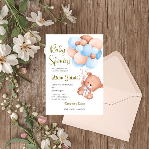 Inbjudan till Blue Bear Spain Baby Shower Boy