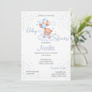 Inbjudan till Blue Bear Spain Baby Shower Boy