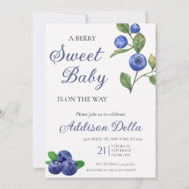 Inbjudan till Blue Berry Sweet Baby Shower
