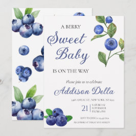 Inbjudan till Blue Berry Sweet Baby Shower