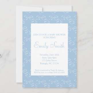 Inbjudan till Blue Bow Baby Shower