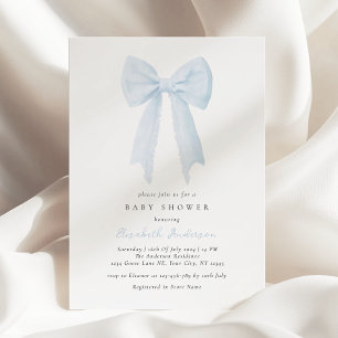 Inbjudan till Blue Bow Baby Shower