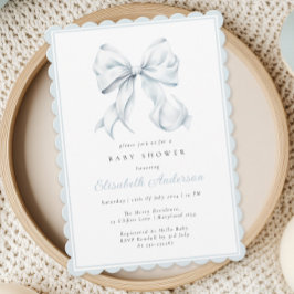 Inbjudan till Blue Bow Baby Shower