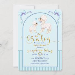 Inbjudan till Blue Boy Sheep och Lamb Baby Shower