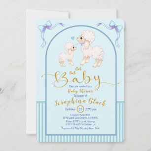 Inbjudan till Blue Boy Sheep och Lamb Baby Shower
