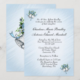 Inbjudan till Blue Bröllop Klockor