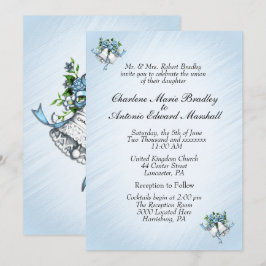 Inbjudan till Blue Bröllop Klockor