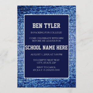 Inbjudan till Blue Denim och Navy Blue Trunk Party