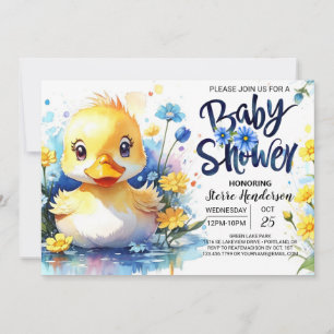 Inbjudan till Blue Duckling Baby Shower