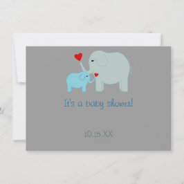 Inbjudan till Blue Elephant Baby Shower