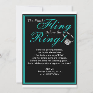 Inbjudan till Blue Final Fling Bachelorette Party
