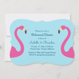 Inbjudan till Blue Flamingo Beach Rehearsal Dinner