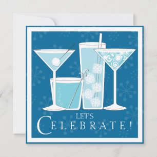 Inbjudan till Blue Helgdag Cocktail Firande Party