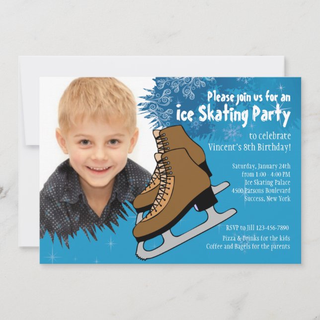 Inbjudan till Blue Ice Skating Party (Framsida)