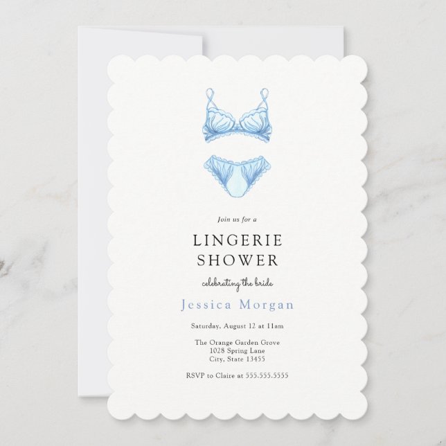 Inbjudan till Blue Lingerie Shower (Framsida)