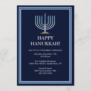 Inbjudan till Blue Menorah Hanukkah Firande