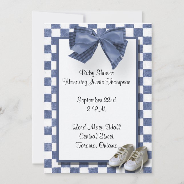 Inbjudan till Blue Play Baby Shower (Framsida)