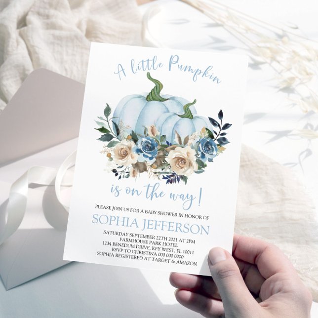 Inbjudan till Blue Pumpkin Baby Shower (Skapare uppladdad)