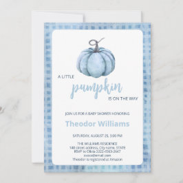 Inbjudan till Blue Pumpkin Baby Shower | Falltema